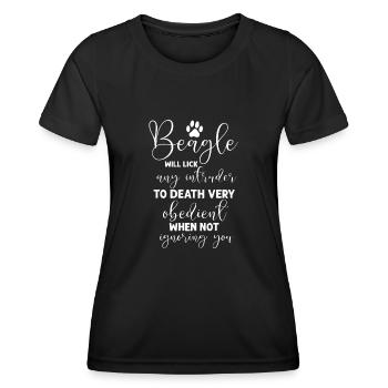 Soyez la personne que votre chien pense que vous êtes - T-shirt sport Femme - noir - Devant - AI Model Female 172 light (172cm)