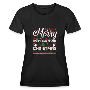 Funny Jolly Chirstmas Christmas Design - Women's Functional T-Shirt - black - Front - AI Model Female 172 light (172cm)
