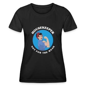 Haushälterin Putzfrau Stark - Frauen Funktions-T-Shirt - Schwarz - Vorne - AI Model Female 172 light (172cm)