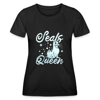 Women Girl Seals queen - Frauen Funktions-T-Shirt - Schwarz - Vorne - AI Model Female 172 light (172cm)
