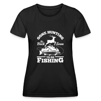 Hunting Fishing Hobby Gift - Women's Functional T-Shirt - black - Front - AI Model Female 172 light (172cm)
