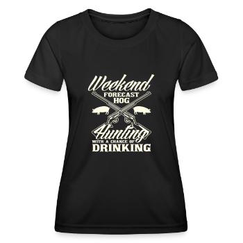 Chasseur de cochon Chasseur de cochons disant cadeau - T-shirt sport Femme - noir - Devant - AI Model Female 172 light (172cm)