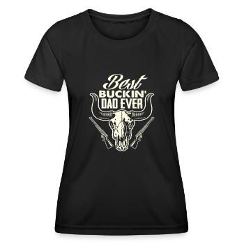 Meilleur chasse papa de cerf - T-shirt sport Femme - noir - Devant - AI Model Female 172 light (172cm)