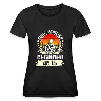 Geocaching Geocacher Geocache - Frauen Funktions-T-Shirt - Schwarz - Vorne - AI Model Female 172 light (172cm)
