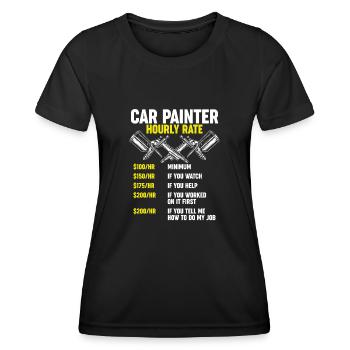 Tarif salarial de peintre automobile - T-shirt sport Femme - noir - Devant - AI Model Female 172 light (172cm)