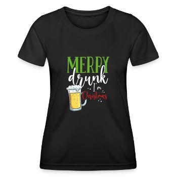 Joyeux ivrognes à Noël - T-shirt sport Femme - noir - Devant - AI Model Female 172 light (172cm)