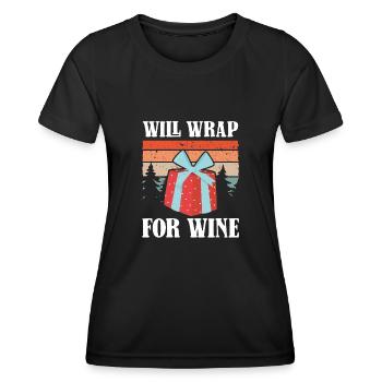 Échange de vin - T-shirt sport Femme - noir - Devant - AI Model Female 172 light (172cm)