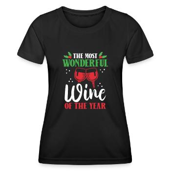 Le plus beau vin de l’année - T-shirt sport Femme - noir - Devant - AI Model Female 172 light (172cm)
