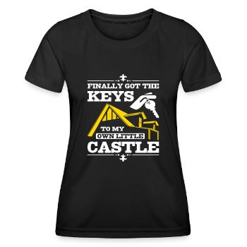 Finally got the keys to my own little castle - Frauen Funktions-T-Shirt - Schwarz - Vorne - AI Model Female 172 light (172cm)