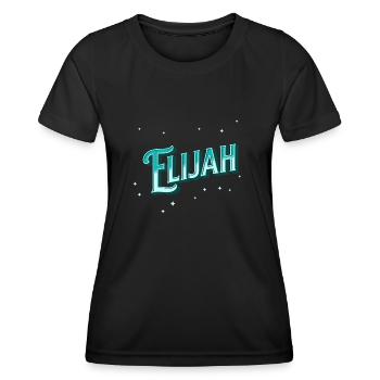 Noms d’Elijah personnalisés - T-shirt sport Femme - noir - Devant - AI Model Female 172 light (172cm)