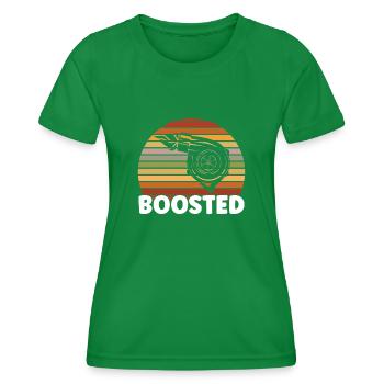 Turbocompresseur Voiture Vintage Boosted Tuning - T-shirt sport Femme - vert - Devant - AI Model Female 172 dark (172cm)