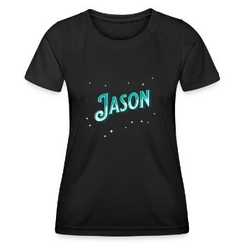Noms de Jason personnalisés - T-shirt sport Femme - noir - Devant - AI Model Female 172 light (172cm)