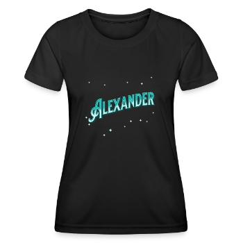 Noms Alexander personnalisés - T-shirt sport Femme - noir - Devant - AI Model Female 172 light (172cm)
