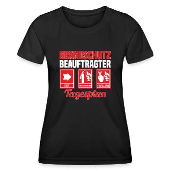 Brandschutzbeauftragter Brandschutz Tagesplan - Frauen Funktions-T-Shirt - Schwarz - Vorne - AI Model Female 172 light (172cm)