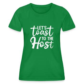 Lasst uns auf den Gastgeber anstoßen - Frauen Funktions-T-Shirt - Kelly Green - Vorne - AI Model Female 172 dark (172cm)