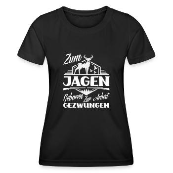 Jäger - Frauen Funktions-T-Shirt - Schwarz - Vorne - AI Model Female 172 light (172cm)