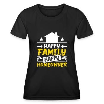 Happy family happy homeowner - Frauen Funktions-T-Shirt - Schwarz - Vorne - AI Model Female 172 light (172cm)