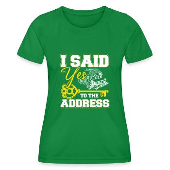 J’ai dit oui à l’adresse - T-shirt sport Femme - vert - Devant - AI Model Female 172 dark (172cm)