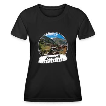 Zermatt Suisse Souvenir - T-shirt sport Femme - noir - Devant - AI Model Female 172 light (172cm)