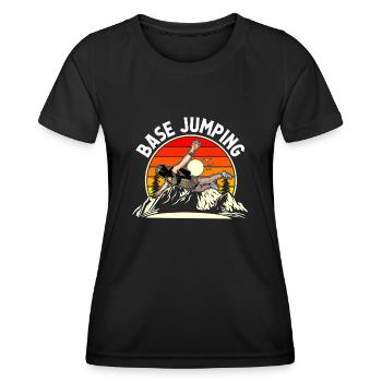 Base Jumping - Frauen Funktions-T-Shirt - Schwarz - Vorne - AI Model Female 172 light (172cm)