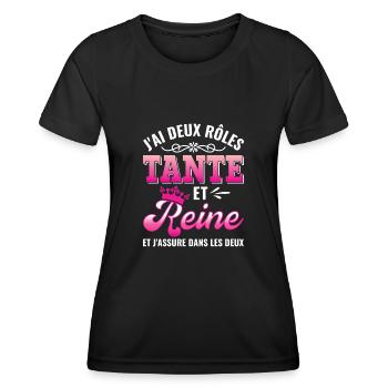 tante reine j'assure couronne princesse - T-shirt sport Femme - noir - Devant - AI Model Female 172 light (172cm)