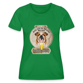 Deutsch Bulldog Papa Amateur de bière - T-shirt sport Femme - vert - Devant - AI Model Female 172 dark (172cm)