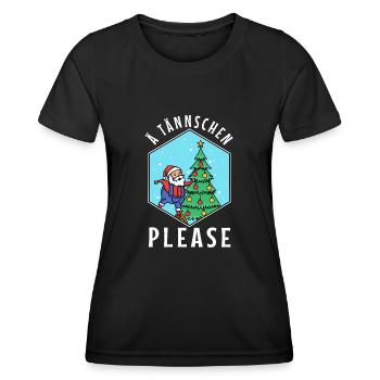 Ä Tännschen please - Frauen Funktions-T-Shirt - Schwarz - Vorne - AI Model Female 172 light (172cm)