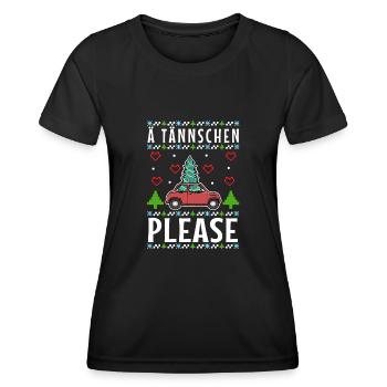 Ä Tännschen please - Frauen Funktions-T-Shirt - Schwarz - Vorne - AI Model Female 172 light (172cm)