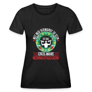 Mit mir verwandt zu sein ist das einzig wahre - Frauen Funktions-T-Shirt - Schwarz - Vorne - AI Model Female 172 light (172cm)