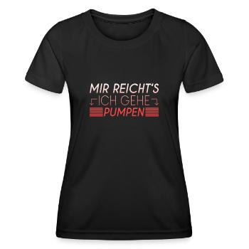 Pumpen Spruch - Frauen Funktions-T-Shirt - Schwarz - Vorne - AI Model Female 172 light (172cm)