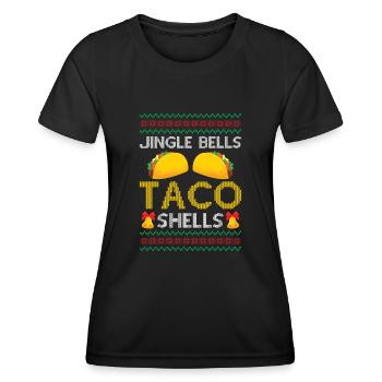 Tacos - Jingle Bells Taco Shells - Dire Ugly Chr - T-shirt sport Femme - noir - Devant - AI Model Female 172 light (172cm)