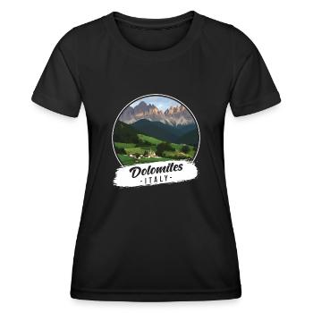 Dolomites Italie Souvenir - T-shirt sport Femme - noir - Devant - AI Model Female 172 light (172cm)