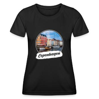 Souvenir de Copenhague - T-shirt sport Femme - noir - Devant - AI Model Female 172 light (172cm)