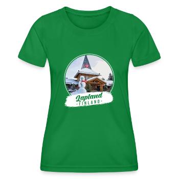 Lapland Finland Souvenir - Women's Functional T-Shirt - kelly green - Front - AI Model Female 172 dark (172cm)