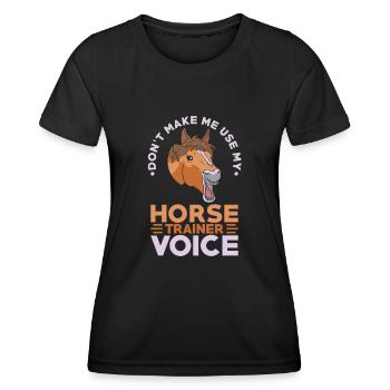 Pferdetrainer Stimme - Frauen Funktions-T-Shirt - Schwarz - Vorne - AI Model Female 172 light (172cm)