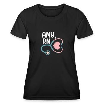 Nurse Amy RN - Women's Functional T-Shirt - black - Front - AI Model Female 172 light (172cm)