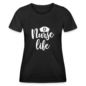 Nurse Life - Women's Functional T-Shirt - black - Front - AI Model Female 172 light (172cm)