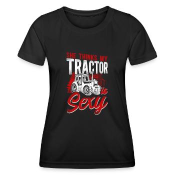 Farming Farmer Tractor Tractor - Frauen Funktions-T-Shirt - Schwarz - Vorne - AI Model Female 172 light (172cm)