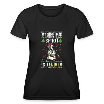 My christmas spirit is Tequila - Frauen Funktions-T-Shirt - Schwarz - Vorne - AI Model Female 172 light (172cm)