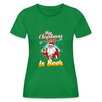 My christmas spirit is Beer - Frauen Funktions-T-Shirt - Kelly Green - Vorne - AI Model Female 172 dark (172cm)