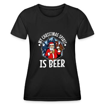 Mon de Noël est la bière - T-shirt sport Femme - noir - Devant - AI Model Female 172 light (172cm)