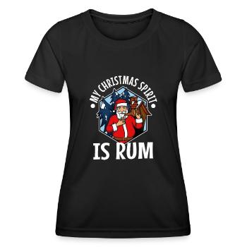 My christmas spirit is rum - Frauen Funktions-T-Shirt - Schwarz - Vorne - AI Model Female 172 light (172cm)