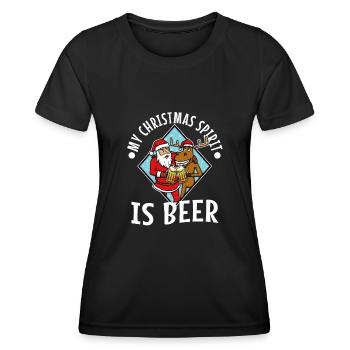Mon de Noël est la bière - T-shirt sport Femme - noir - Devant - AI Model Female 172 light (172cm)