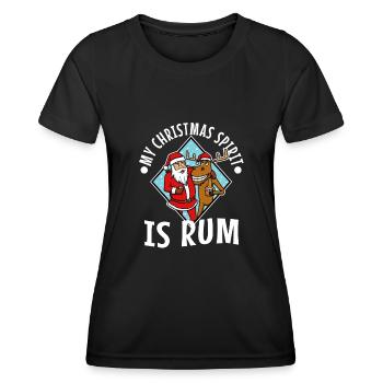 My christmas spirit is rum - Frauen Funktions-T-Shirt - Schwarz - Vorne - AI Model Female 172 light (172cm)