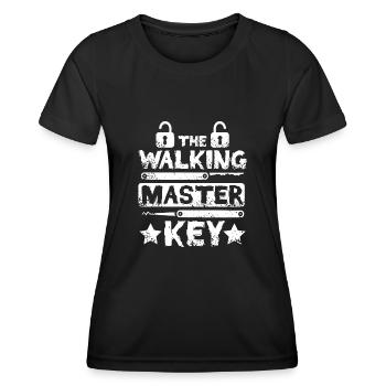 Le maître serrurier à clé ambulant - T-shirt sport Femme - noir - Devant - AI Model Female 172 light (172cm)