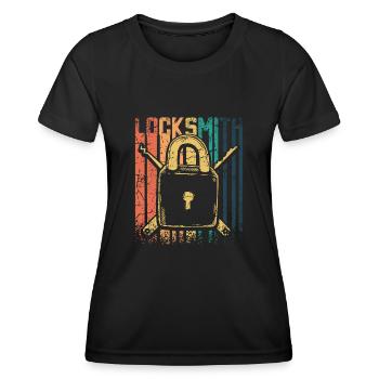 Serrurier Rétro Vintage - T-shirt sport Femme - noir - Devant - AI Model Female 172 light (172cm)