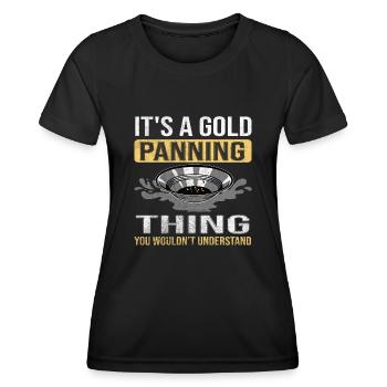 Worlds Okayest Prospector Gold Schürfer - Frauen Funktions-T-Shirt - Schwarz - Vorne - AI Model Female 172 light (172cm)