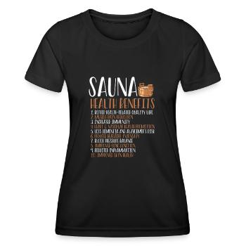 Health benefits of the sauna - Women's Functional T-Shirt - black - Front - AI Model Female 172 light (172cm)