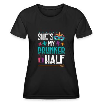 Sie Ist Meine Betrunkene Hälfte - Frauen Funktions-T-Shirt - Schwarz - Vorne - AI Model Female 172 light (172cm)