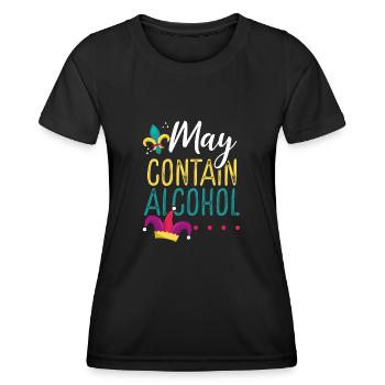Kann Alkohol Enthalten - Frauen Funktions-T-Shirt - Schwarz - Vorne - AI Model Female 172 light (172cm)